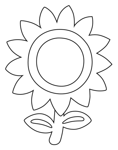 Sunflower Emoji Coloring Page